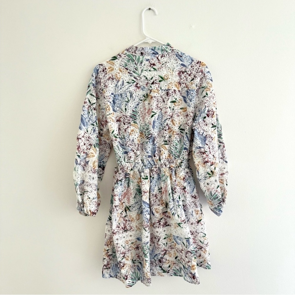 Avantlook Floral Eyelet Mini A-Line Dress Medium - Picture 6 of 6